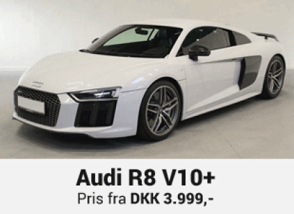 lej en audi r8 v10+, konfirmationskørsel, konfirmandskørsel, bryllup, firmaevent