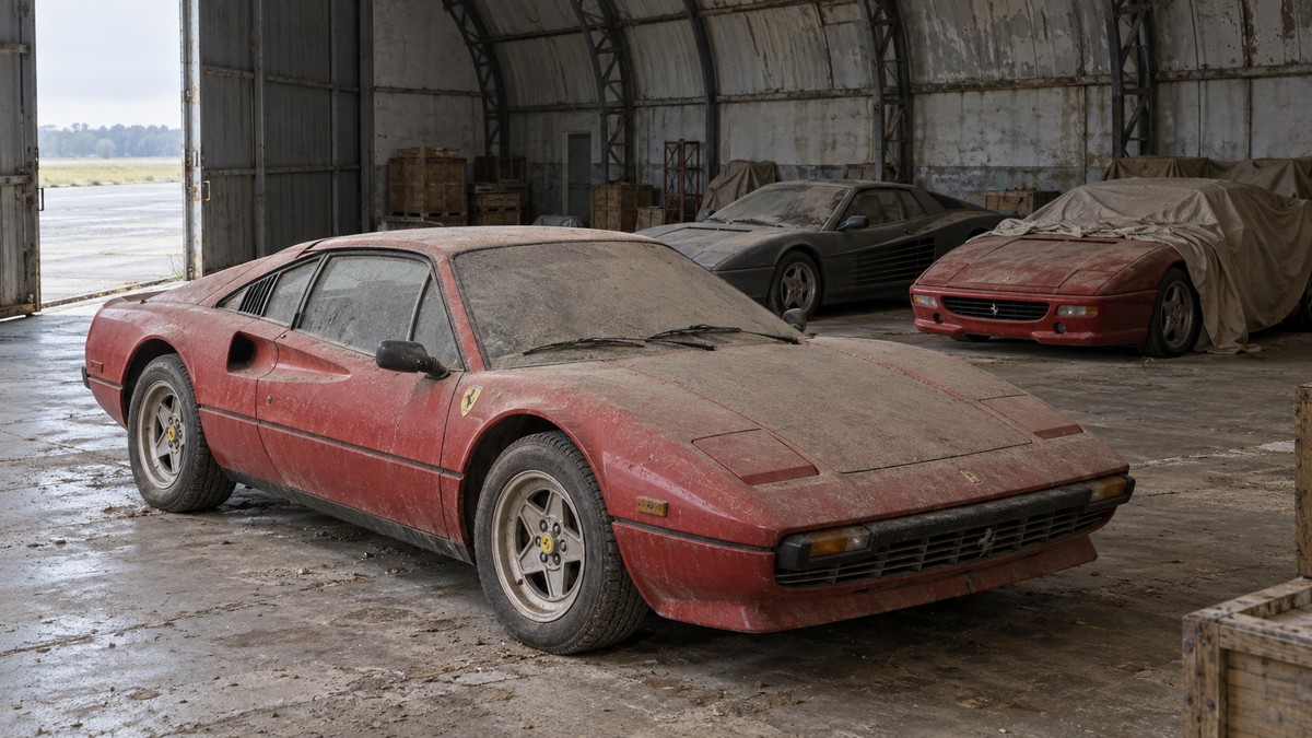 Han fandt en glemt hangar på Google Maps – indenfor stod der Ferrarier gemt væk i 20 år